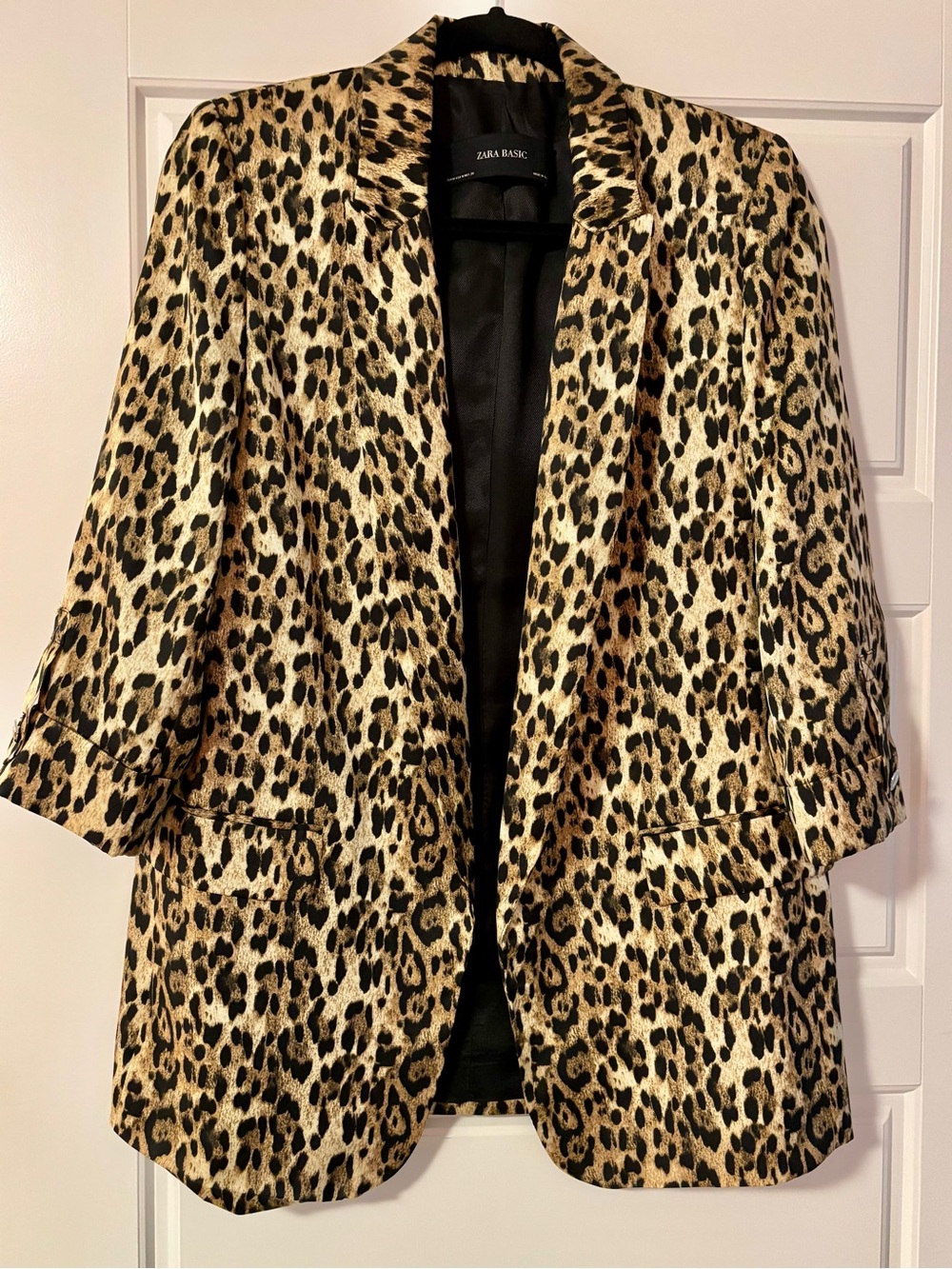 Zara Leopard-Print Blazer in Brown and Black